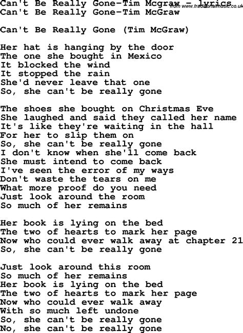 can't be really gone lyrics|can't really be gone song.